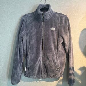 Gray Fleece Northface Zip-Up Jacket